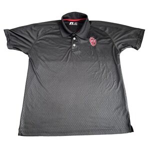 Oklahoma Sooners Russell Athletic Polo Shirt Mens Large‎ Gray OU NCAA